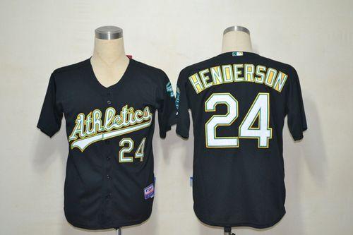 Athletics #24 Rickey Henderson Black Cool Base Stitched MLB Jersey Athletics #24 Rickey Henderson Black Cool Base Stitched MLB Jersey
