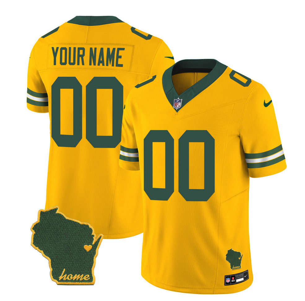 Men's Green Bay Packers ACTIVE PLAYER Custom Gold 2023 F.U.S.E. Home Patch Vapor Untouchable Limited Stitched Jersey Men's Green Bay Packers ACTIVE PLAYER Custom Gold 2023 F.U.S.E. Home Patch Vapor Untouchable Limited Stitched Jersey