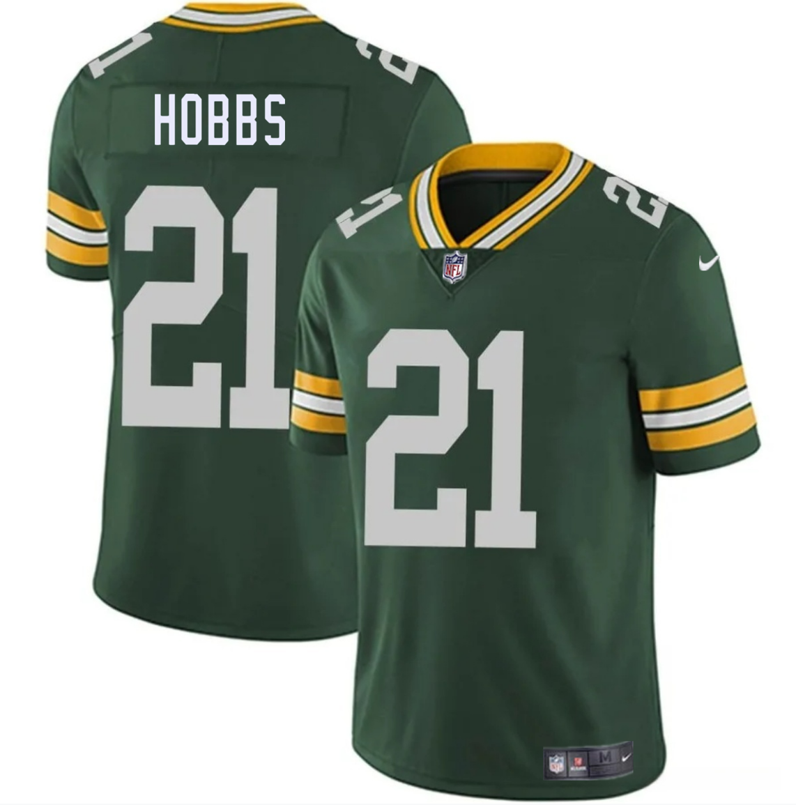 Men's Green Bay Packers #21 Nate Hobbs Green 2025 Vapor Untouchable Limited Stitched Jersey Men's Green Bay Packers #21 Nate Hobbs Green 2025 Vapor Untouchable Limited Stitched Jersey