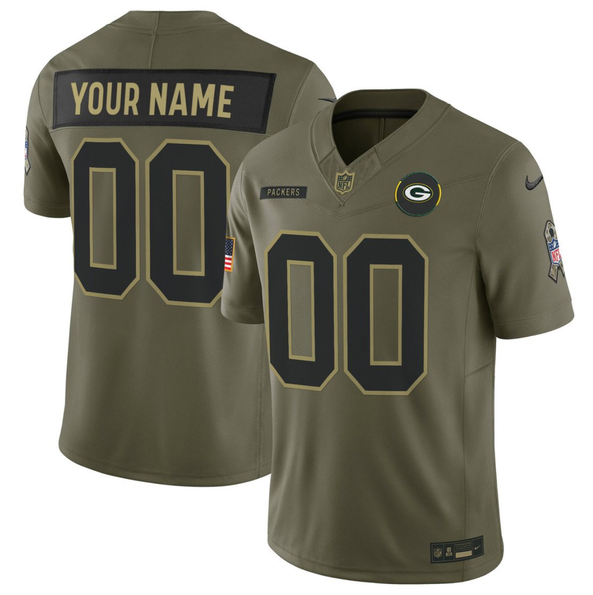 Men's Green Bay Packers Active Player Custom Olive 2025 F.U.S.E. Salute to Service Limited Stitched Football Jersey Men's Green Bay Packers Active Player Custom Olive 2025 F.U.S.E. Salute to Service Limited Stitched Football Jersey