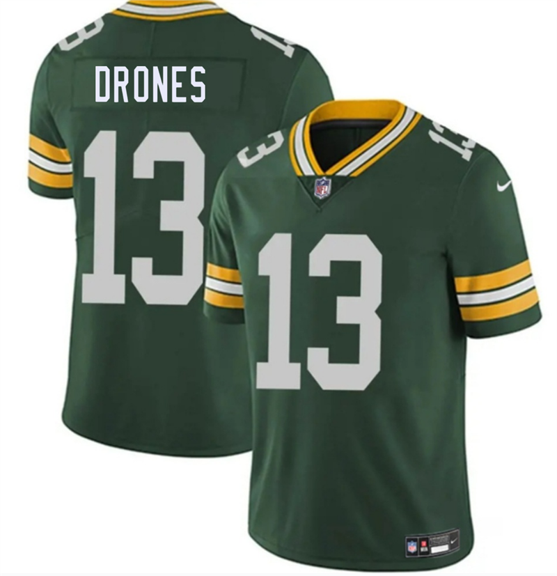 Men's Green Bay Packers #13 Kyron Drones Green 2026 Draft Vapor Untouchable Limited Stitched Football Jersey