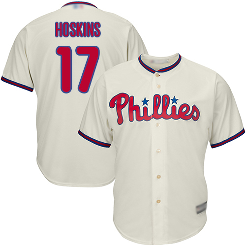 Phillies #17 Rhys Hoskins Cream New Cool Base Stitched MLB Jersey Phillies #17 Rhys Hoskins Cream New Cool Base Stitched MLB Jersey