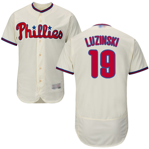 Phillies #19 Greg Luzinski Cream Flexbase Authentic Collection Stitched MLB Jersey Phillies #19 Greg Luzinski Cream Flexbase Authentic Collection Stitched MLB Jersey