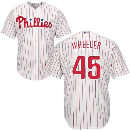 Phillies #45 Zack Wheeler White(Red Strip) New Cool Base Stitched MLB Jersey Phillies #45 Zack Wheeler White(Red Strip) New Cool Base Stitched MLB Jersey