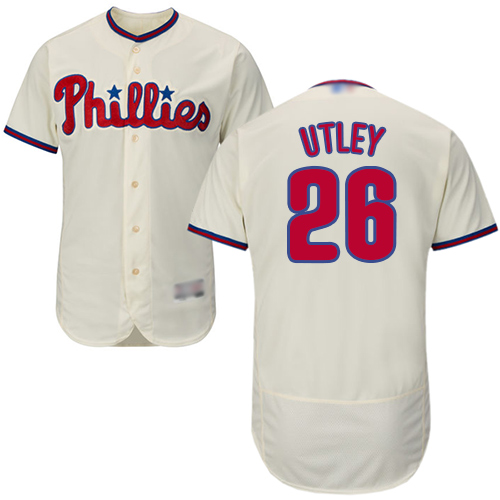 Phillies #26 Chase Utley Cream Flexbase Authentic Collection Stitched MLB Jersey Phillies #26 Chase Utley Cream Flexbase Authentic Collection Stitched MLB Jersey