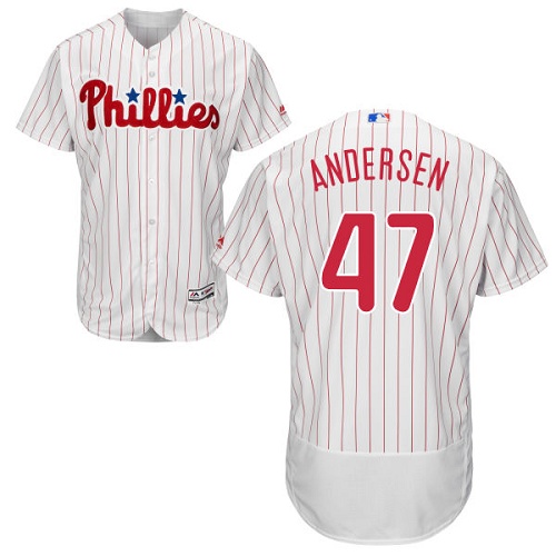 Phillies #47 Larry Andersen White(Red Strip) Flexbase Authentic Collection Stitched MLB Jersey Phillies #47 Larry Andersen White(Red Strip) Flexbase Authentic Collection Stitched MLB Jersey