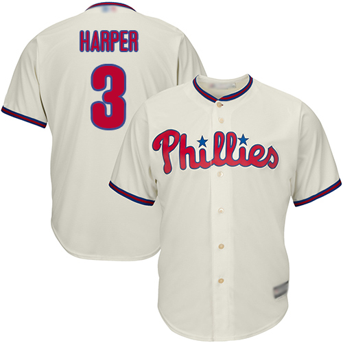 Phillies #3 Bryce Harper Cream New Cool Base Stitched MLB Jersey Phillies #3 Bryce Harper Cream New Cool Base Stitched MLB Jersey