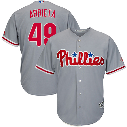 Phillies #49 Jake Arrieta Grey New Cool Base Stitched MLB Jersey Phillies #49 Jake Arrieta Grey New Cool Base Stitched MLB Jersey