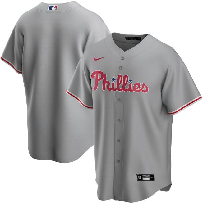 Men's Philadelphia Phillies Blank Grey MLB Cool Base Stitched Jersey Men's Philadelphia Phillies Blank Grey MLB Cool Base Stitched Jersey