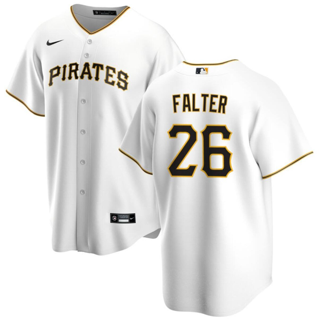 Men's Pittsburgh Pirates #26 Bailey Falter White Cool Base Stitched Baseball Jersey Men's Pittsburgh Pirates #26 Bailey Falter White Cool Base Stitched Baseball Jersey