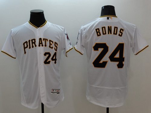 Pirates #24 Barry Bonds White Flexbase Authentic Collection Stitched MLB Jersey Pirates #24 Barry Bonds White Flexbase Authentic Collection Stitched MLB Jersey