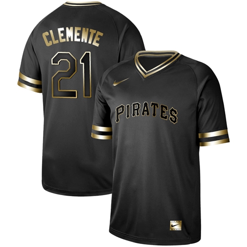 Nike Pirates #21 Roberto Clemente Black Gold Authentic Stitched MLB Jersey Nike Pirates #21 Roberto Clemente Black Gold Authentic Stitched MLB Jersey