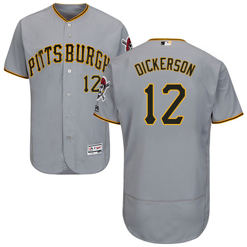 Pirates #12 Corey Dickerson Grey Flexbase Authentic Collection Stitched MLB Jersey Pirates #12 Corey Dickerson Grey Flexbase Authentic Collection Stitched MLB Jersey