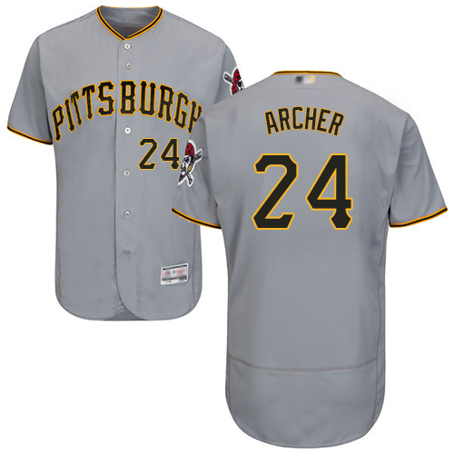 Pirates #24 Chris Archer Grey Flexbase Authentic Collection Stitched MLB Jersey Pirates #24 Chris Archer Grey Flexbase Authentic Collection Stitched MLB Jersey