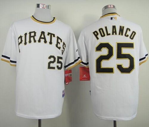 Pirates #25 Gregory Polanco White Alternate 2 Cool Base Stitched MLB Jersey Pirates #25 Gregory Polanco White Alternate 2 Cool Base Stitched MLB Jersey