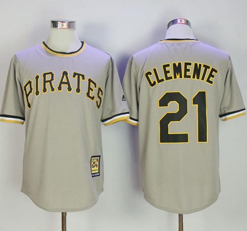Mitchell And Ness Pirates #21 Roberto Clemente Grey Throwback Stitched MLB Jersey Mitchell And Ness Pirates #21 Roberto Clemente Grey Throwback Stitched MLB Jersey