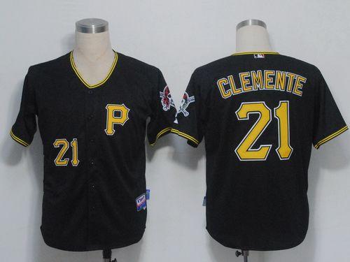 Pirates #21 Roberto Clemente Black Cool Base Stitched MLB Jersey Pirates #21 Roberto Clemente Black Cool Base Stitched MLB Jersey