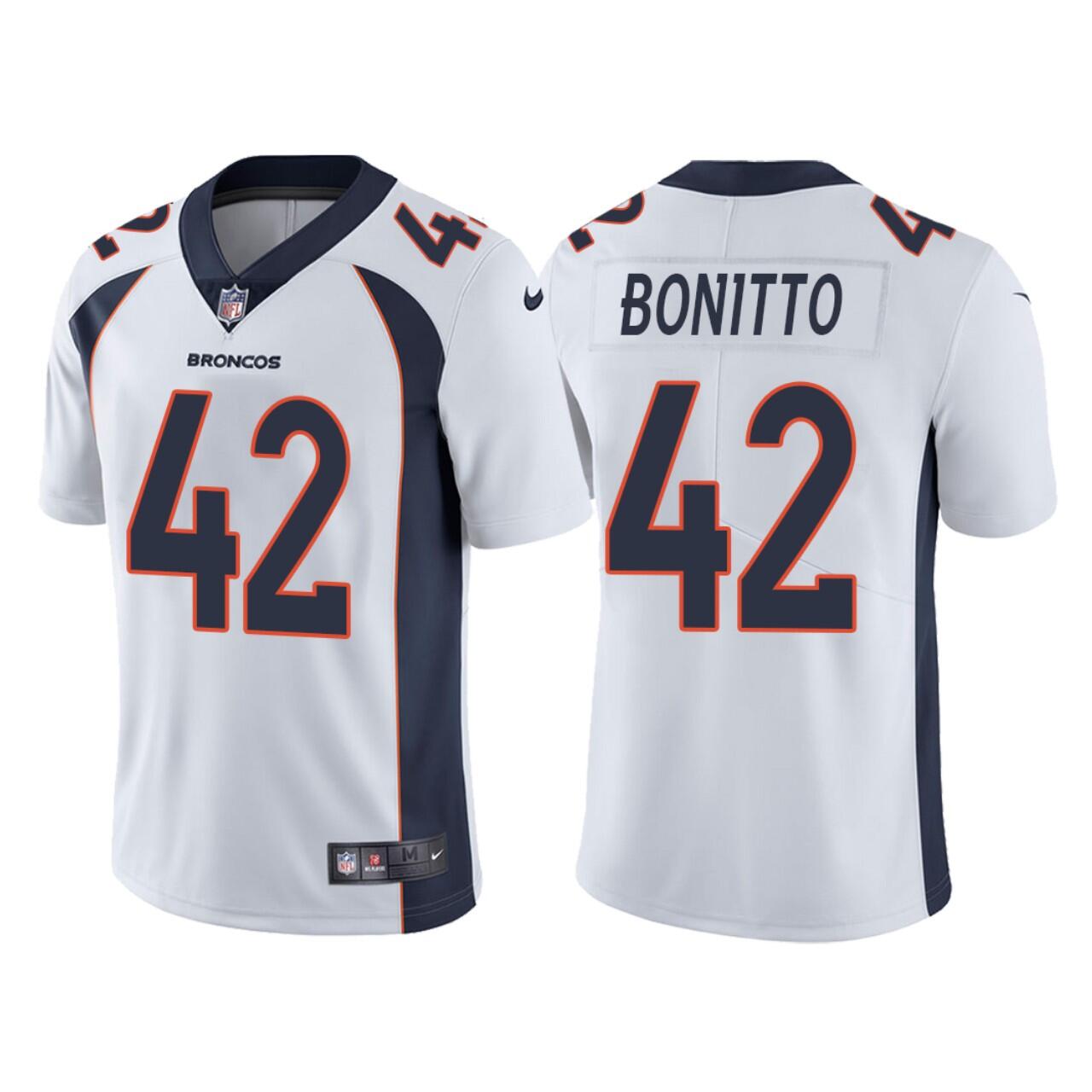 Men's Denver Broncos #42 Nik Bonitto White Vapor Untouchable Stitched Jersey Men's Denver Broncos #42 Nik Bonitto White Vapor Untouchable Stitched Jersey