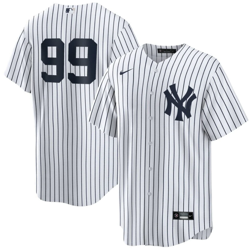Men's New York Yankees #99 Aaron Judge White Cool Base Stitched Baseball Jersey