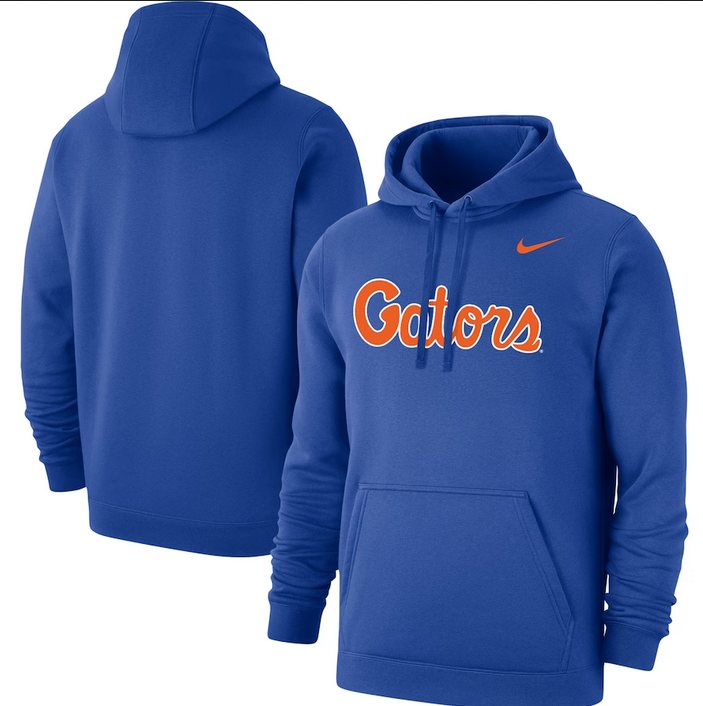 Men's Royal Florida Gators Wordmark Logo Club Pullover Hoodie Men's Royal Florida Gators Wordmark Logo Club Pullover Hoodie