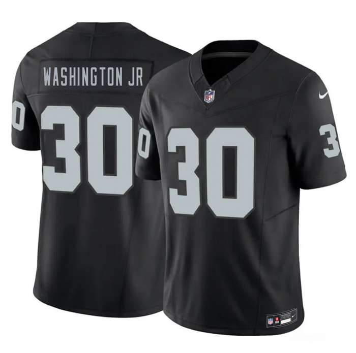 Men's Las Vegas Raiders #30 Mike Washington Jr Black 2026 Draft F.U.S.E. Vapor Untouchable Limited Stitched Football Jersey Men's Las Vegas Raiders #30 Mike Washington Jr Black 2026 Draft F.U.S.E. Vapor Untouchable Limited Stitched Football Jersey