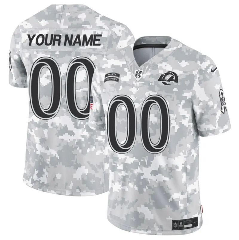 Men's Los Angeles Rams Active Player Custom 2024 Arctic Camo Salute to Service Limited Stitched Football Jersey
