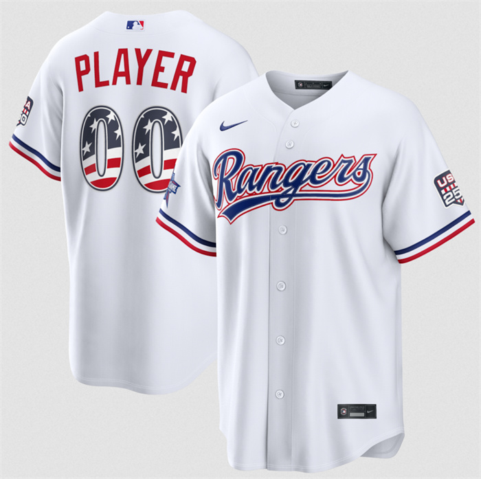 Men's Texas Rangers Active Player Custom White 2026 All-Star Edition Stars & Stripes Stadium Pick-A-Player Stitched Baseball Jersey