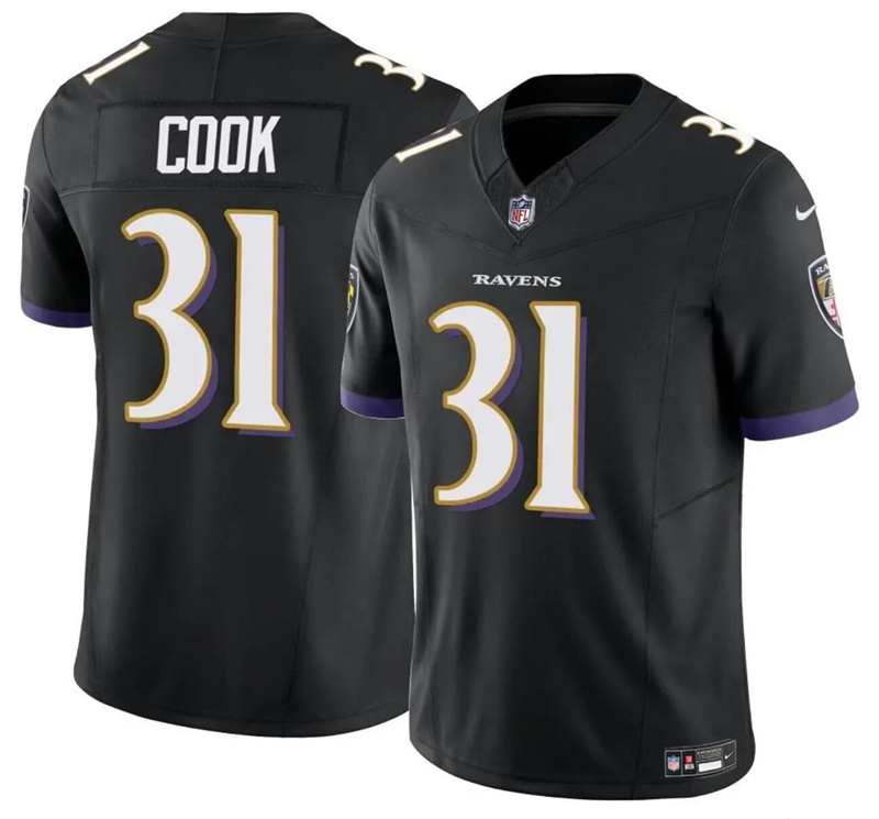 Men's Baltimore Ravens #31 Dalvin Cook Black 2024 F.U.S.E. Vapor Limited Football Jersey Men's Baltimore Ravens #31 Dalvin Cook Black 2024 F.U.S.E. Vapor Limited Football Jersey