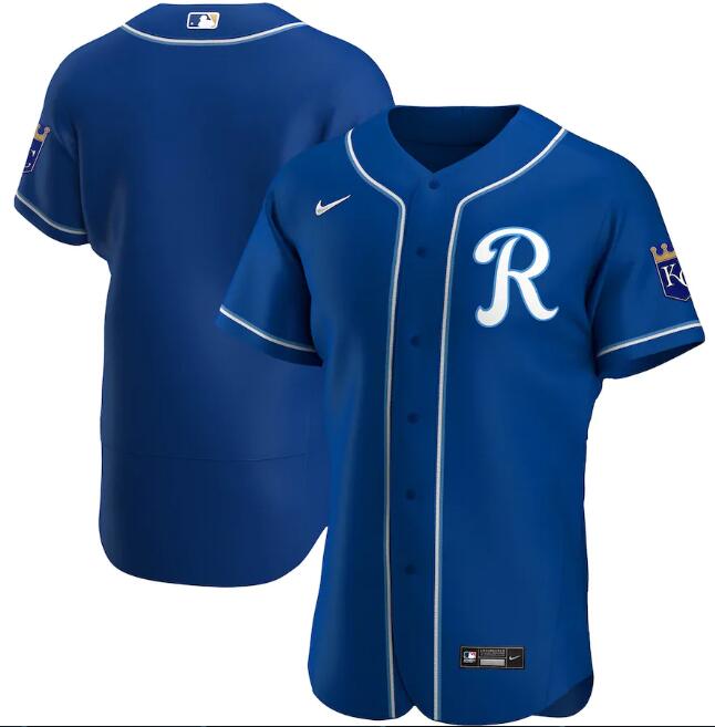 Men's Kansas City Royals Blank Royal MLB Flex Base Stitched Jersey Men's Kansas City Royals Blank Royal MLB Flex Base Stitched Jersey