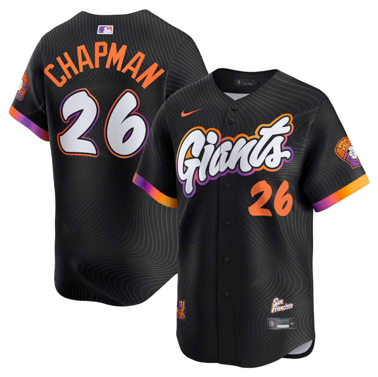 Men's San Francisco Giants #26 Matt Chapman Anthracite 2025 City Connect Limited Stitched Baseball Jersey Men's San Francisco Giants #26 Matt Chapman Anthracite 2025 City Connect Limited Stitched Baseball Jersey