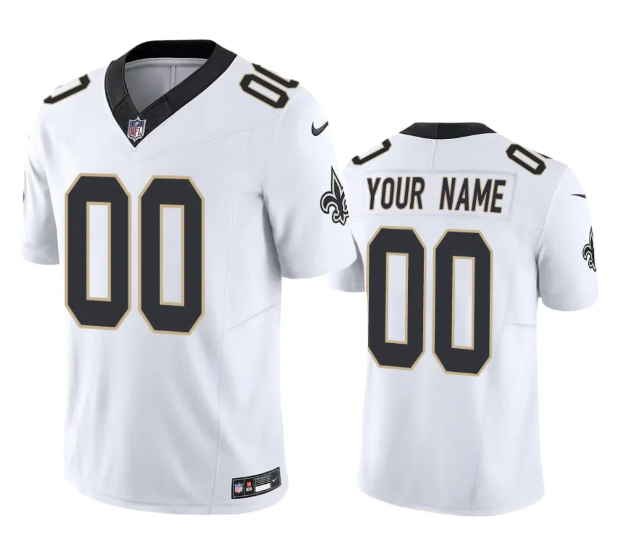 Women's New Orleans Saints Active Player Custom White 2023 F.U.S.E Vapor Limited Stitched Football Jersey Women's New Orleans Saints Active Player Custom White 2023 F.U.S.E Vapor Limited Stitched Football Jersey