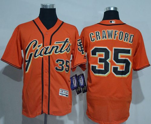 Giants #35 Brandon Crawford Orange Flexbase Authentic Collection Stitched MLB Jersey Giants #35 Brandon Crawford Orange Flexbase Authentic Collection Stitched MLB Jersey
