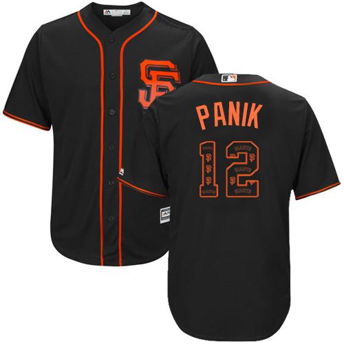 Giants #12 Joe Panik Black Team Logo Fashion Stitched MLB Jersey Giants #12 Joe Panik Black Team Logo Fashion Stitched MLB Jersey