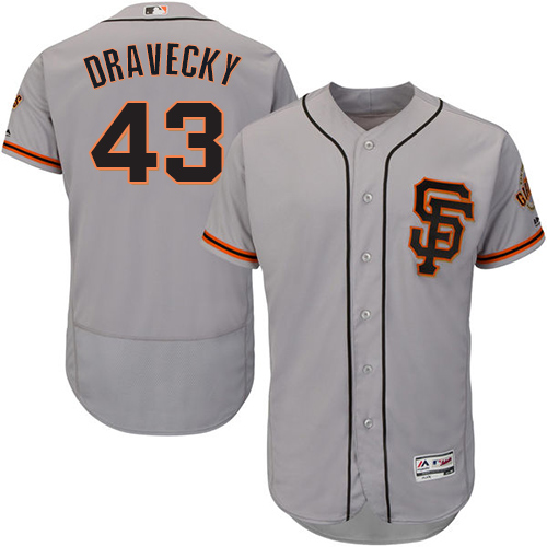 Giants #43 Dave Dravecky Grey Flexbase Authentic Collection Road 2 Stitched MLB Jersey Giants #43 Dave Dravecky Grey Flexbase Authentic Collection Road 2 Stitched MLB Jersey