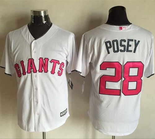 Giants #28 Buster Posey White New Cool Base Mother's Day Stitched MLB Jersey Giants #28 Buster Posey White New Cool Base Mother's Day Stitched MLB Jersey