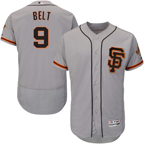 Giants #9 Brandon Belt Grey Flexbase Authentic Collection Road 2 Stitched MLB Jersey Giants #9 Brandon Belt Grey Flexbase Authentic Collection Road 2 Stitched MLB Jersey