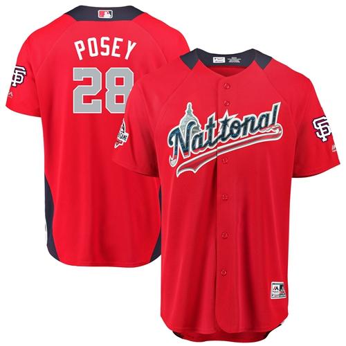 Giants #28 Buster Posey Red 2018 All-Star National League Stitched MLB Jersey Giants #28 Buster Posey Red 2018 All-Star National League Stitched MLB Jersey