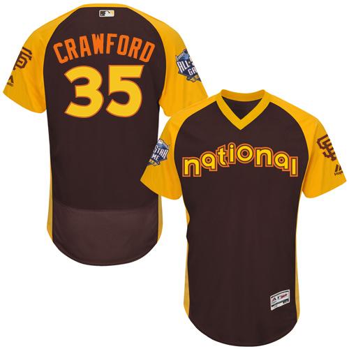Giants #35 Brandon Crawford Brown Flexbase Authentic Collection 2016 All-Star National League Stitched MLB Jersey Giants #35 Brandon Crawford Brown Flexbase Authentic Collection 2016 All-Star National League Stitched MLB Jersey