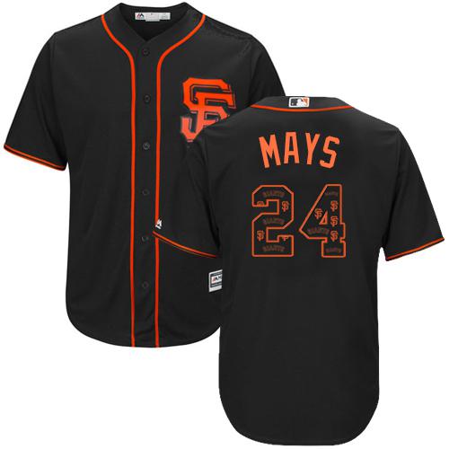 Giants #24 Willie Mays Black Team Logo Fashion Stitched MLB Jersey Giants #24 Willie Mays Black Team Logo Fashion Stitched MLB Jersey