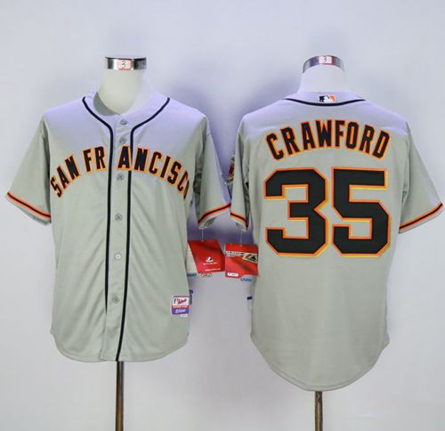 Giants #35 Brandon Crawford Grey Cool Base Road Stitched MLB Jersey Giants #35 Brandon Crawford Grey Cool Base Road Stitched MLB Jersey