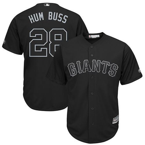 Giants #28 Buster Posey Black "Hum Buss" Players Weekend Cool Base Stitched MLB Jersey Giants #28 Buster Posey Black "Hum Buss" Players Weekend Cool Base Stitched MLB Jersey