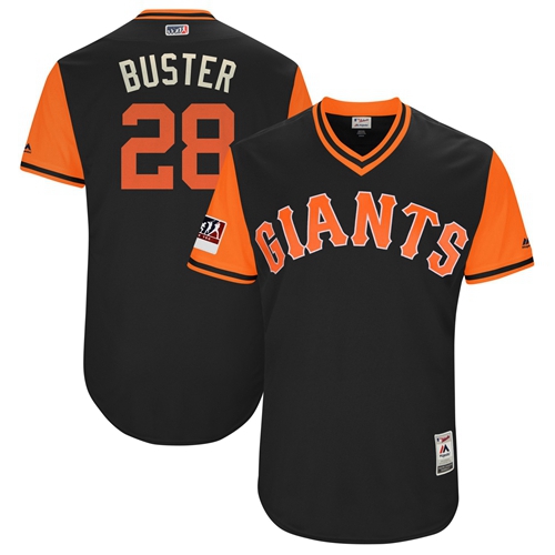 Giants #28 Buster Posey Black "Buster" Players Weekend Authentic Stitched MLB Jersey Giants #28 Buster Posey Black "Buster" Players Weekend Authentic Stitched MLB Jersey