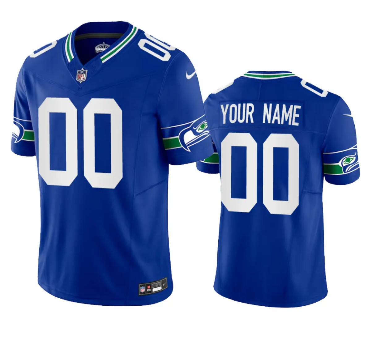 Women's Seattle Seahawks Active Player Custom Royal 2023 F.U.S.E. Throwback Vapor Limited Stitched Football Jersey Women's Seattle Seahawks Active Player Custom Royal 2023 F.U.S.E. Throwback Vapor Limited Stitched Football Jersey