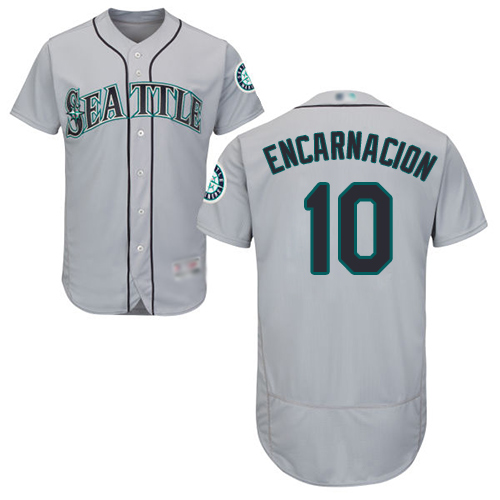 Mariners #10 Edwin Encarnacion Grey Flexbase Authentic Collection Stitched MLB Jersey Mariners #10 Edwin Encarnacion Grey Flexbase Authentic Collection Stitched MLB Jersey