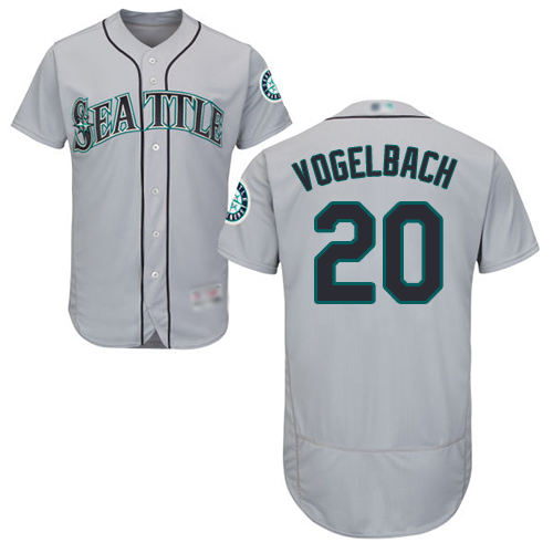Mariners #20 Dan Vogelbach Grey Flexbase Authentic Collection Stitched MLB Jersey Mariners #20 Dan Vogelbach Grey Flexbase Authentic Collection Stitched MLB Jersey