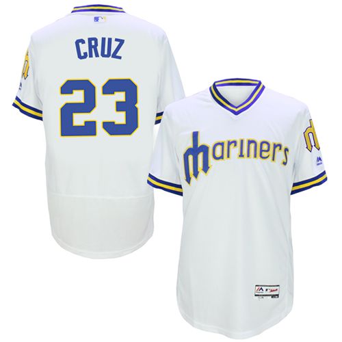 Mariners #23 Nelson Cruz White Flexbase Authentic Collection Cooperstown Stitched MLB Jersey Mariners #23 Nelson Cruz White Flexbase Authentic Collection Cooperstown Stitched MLB Jersey