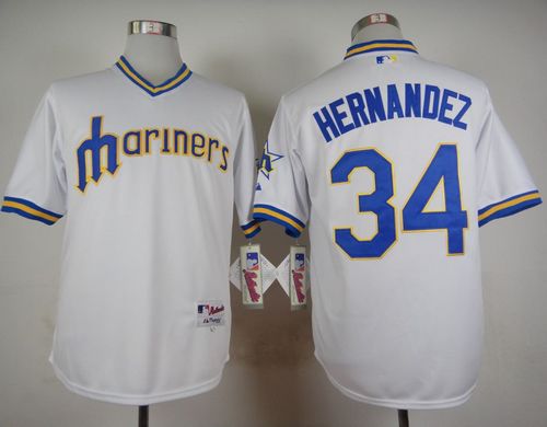 Mariners #34 Felix Hernandez White 1979 Turn Back The Clock Stitched MLB Jersey Mariners #34 Felix Hernandez White 1979 Turn Back The Clock Stitched MLB Jersey