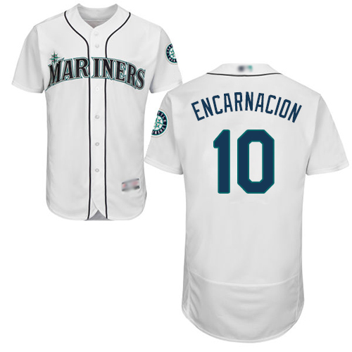 Mariners #10 Edwin Encarnacion White Flexbase Authentic Collection Stitched MLB Jersey Mariners #10 Edwin Encarnacion White Flexbase Authentic Collection Stitched MLB Jersey