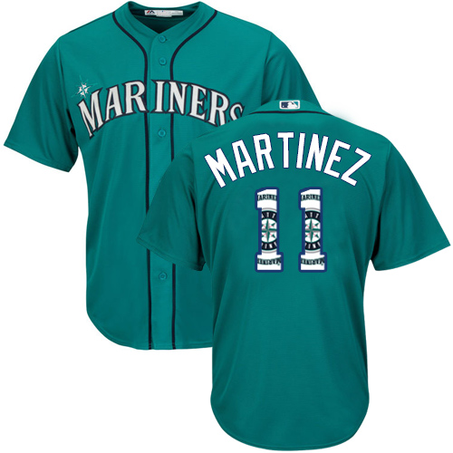 Mariners #11 Edgar Martinez Green Team Logo Fashion Stitched MLB Jersey Mariners #11 Edgar Martinez Green Team Logo Fashion Stitched MLB Jersey