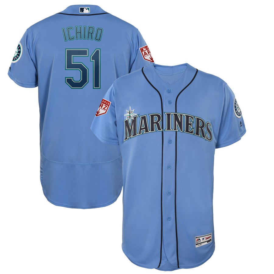 Mariners #51 Ichiro Suzuki Light Blue 2019 Spring Training Flex Base Stitched MLB Jersey Mariners #51 Ichiro Suzuki Light Blue 2019 Spring Training Flex Base Stitched MLB Jersey